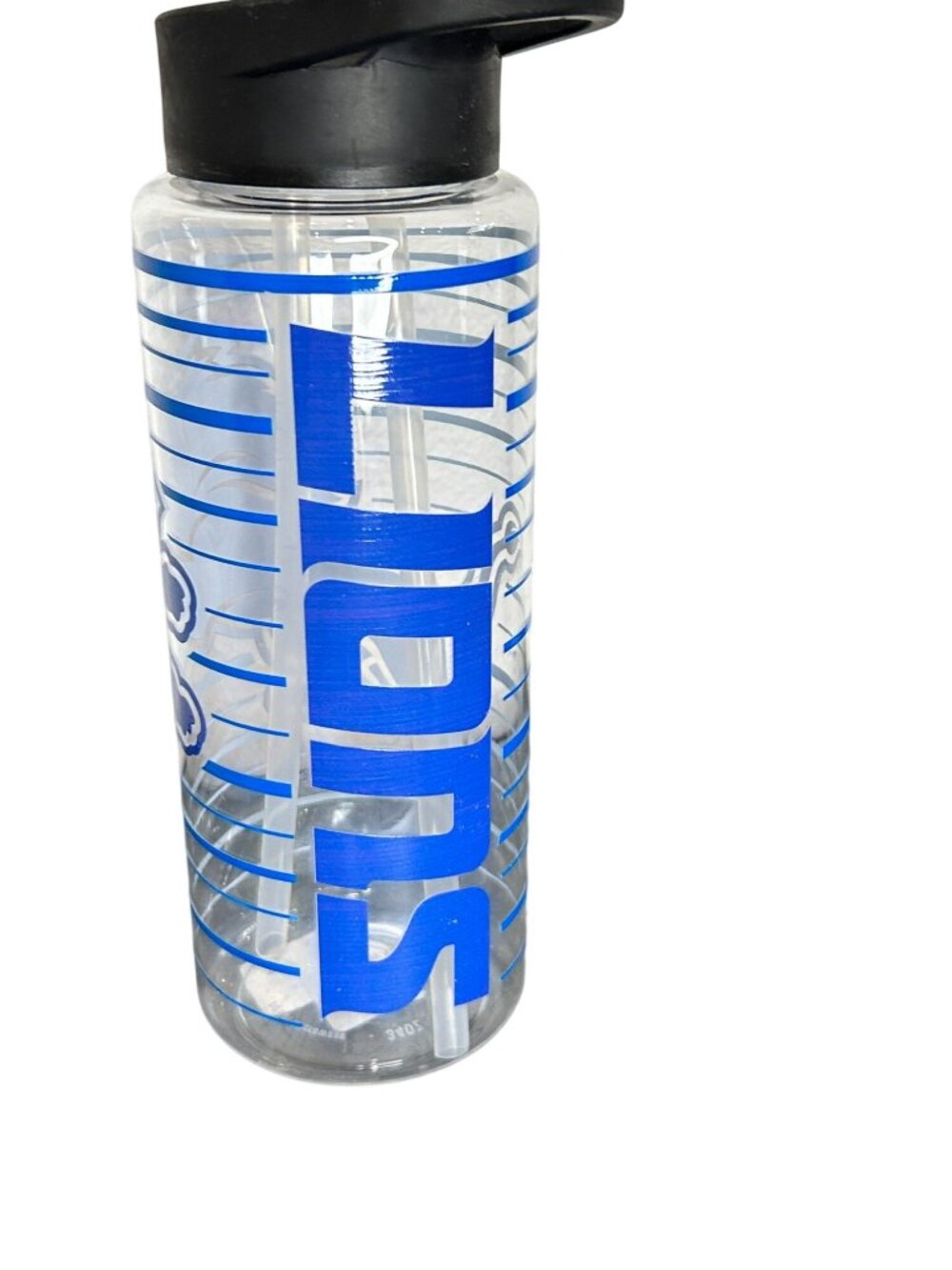 NWT Detroit Lions Clear Plastic Water Bottle With Flip Straw Lid 24oz MSRP $25